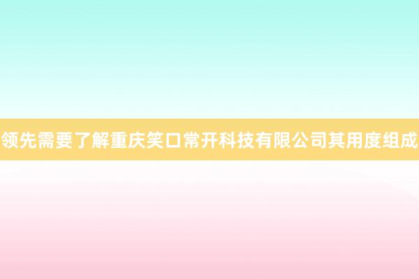 领先需要了解重庆笑口常开科技有限公司其用度组成